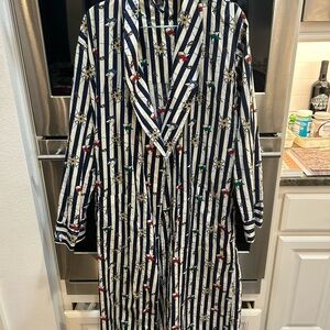 ⛵️Nautica Navy and White Striped Robe **missing belt**free size ⛵️⛵️